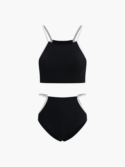 Kontrast Bağlamalı Kesim Bikini Takımı