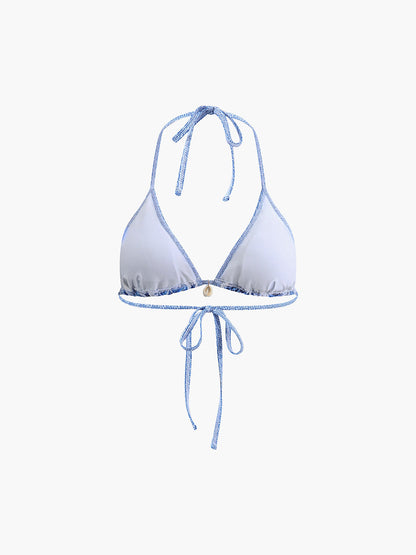 Baskılı Halter Düğümlü Bikini Takımı