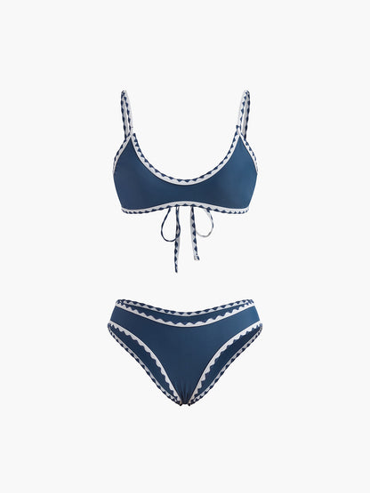 Kontrast Kesim Düğümlü Bikini Takımı