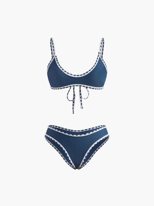 Kontrast Kesim Düğümlü Bikini Takımı