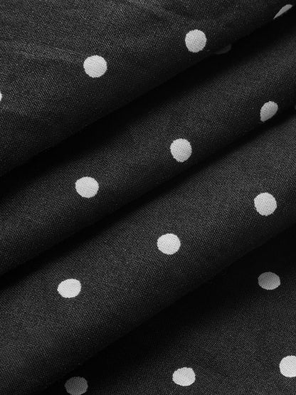 Polka Dot Düğümlü Sırtlı Kısa Elbise