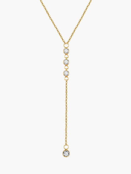 Yapay Elmas Lariat Damla Kolye