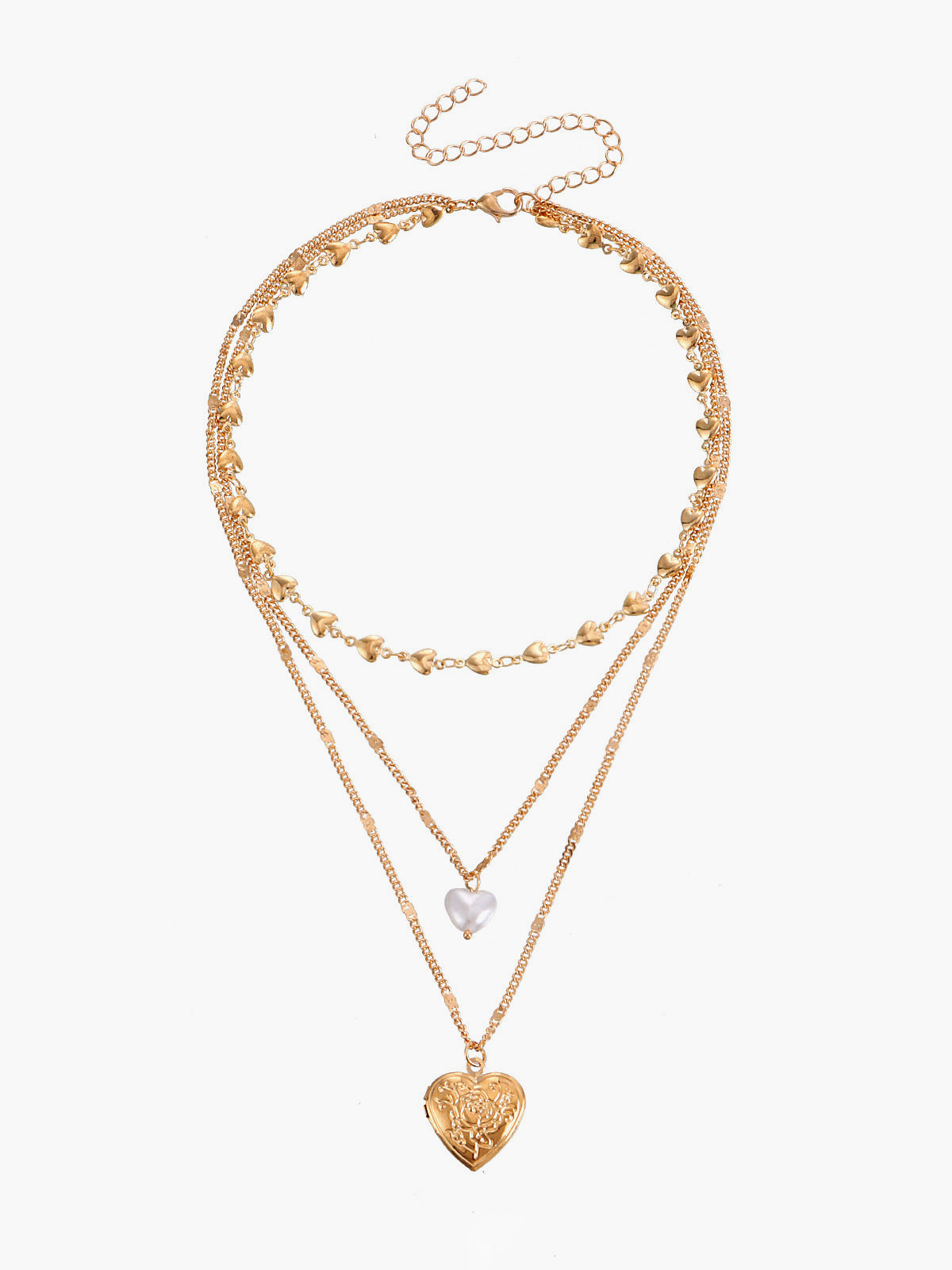 Üç Katmanlı Kalp Charm Kolye
