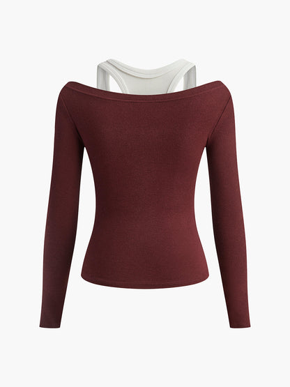 2'si 1 Arada Uzun Kollu Jersey Üst