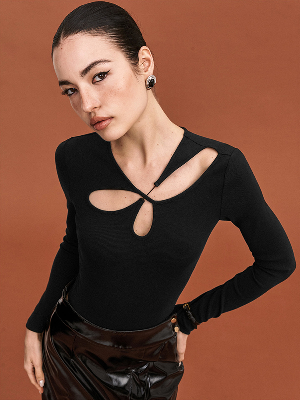 Kesikli Dar Bodysuit