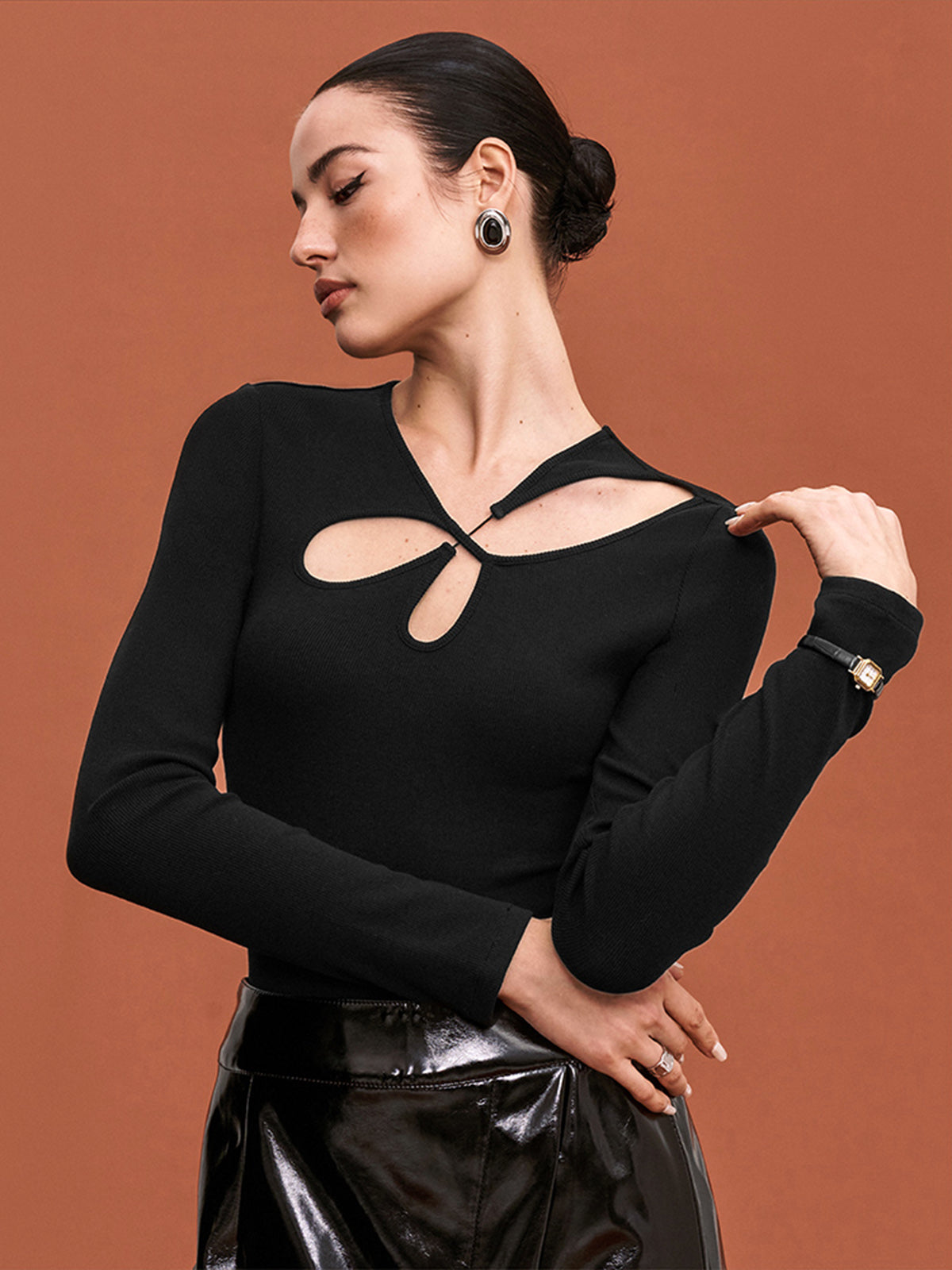 Kesikli Dar Bodysuit