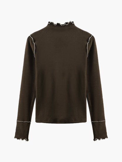 Dalgalı Kesim Jersey Slim Tişört
