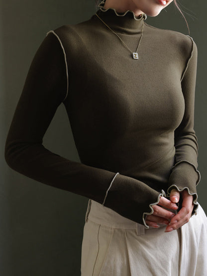 Dalgalı Kesim Jersey Slim Tişört