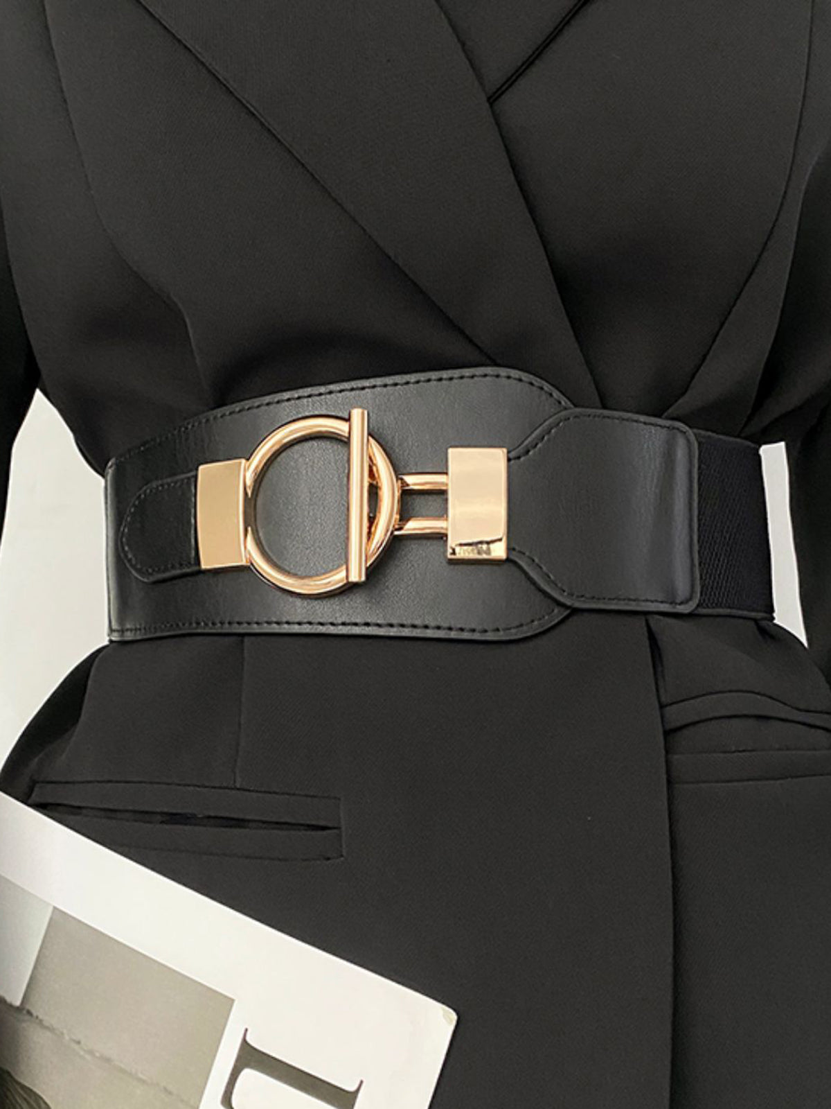 Metal Lariat Elastik Geniş Kemer