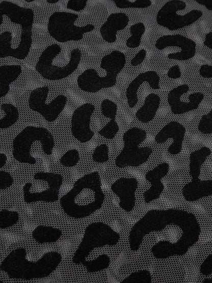 Leopar Baskılı Şeffaf Tişört