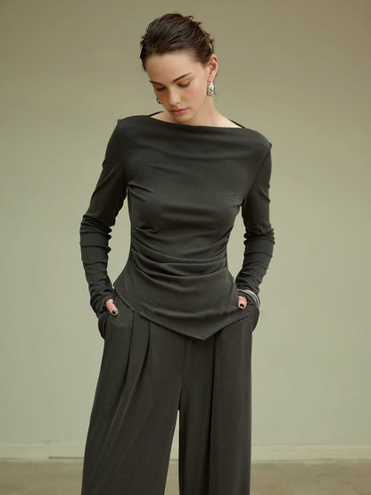 Pileli Drapeli Jersey Pantolon