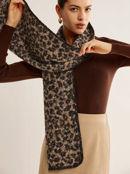 Leopar Desenli Minky Eşarp