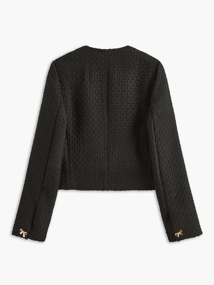 Altın Fiyonklu Tweed Ceket