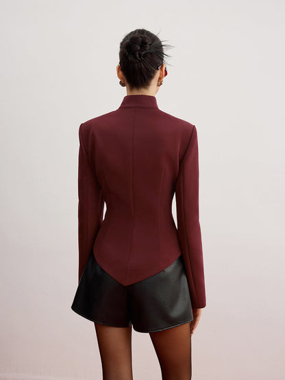 Omuz Pedli Kesik İnce Blazer
