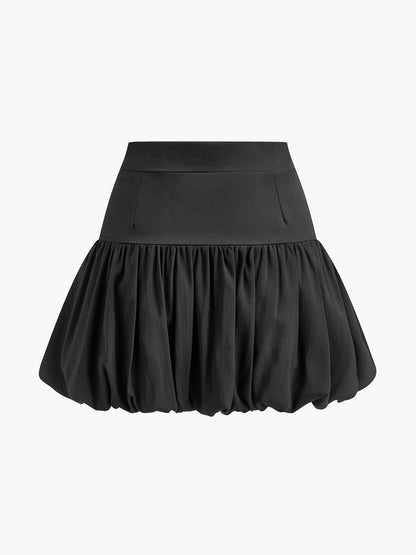 Bud Bel Pileli Panel Mini Etek
