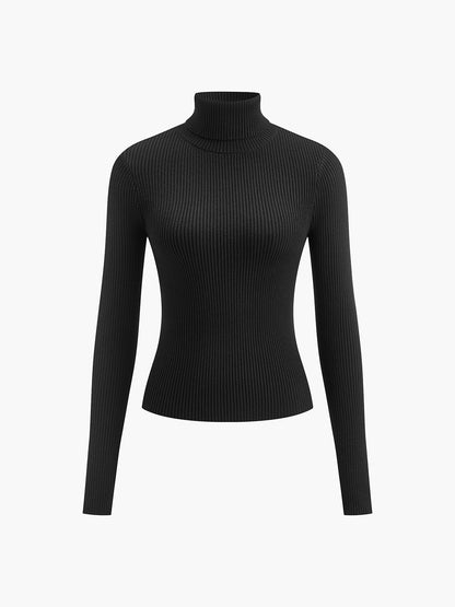 Minimalist Balıkçı Yaka İnce Örgü Üst