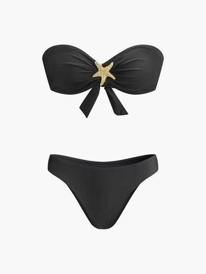 File Etekli Deniz Yıldızı Detaylı Bandeau Bikini