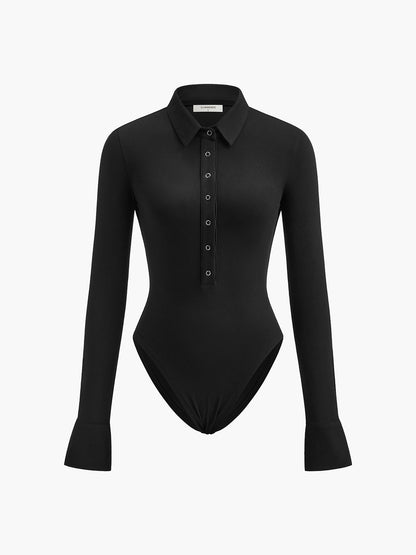 Düğmeli Yaka Bodysuit