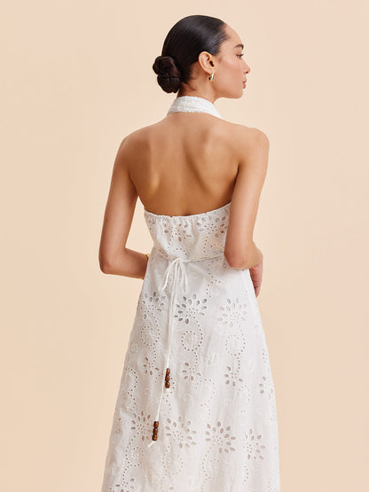 Halter Yakalı, Kuşaklı, Midi Elbise