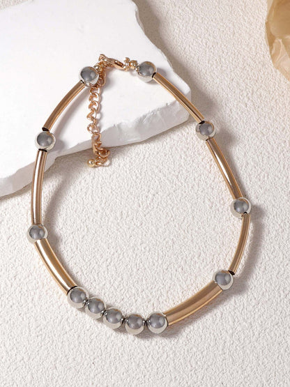 Minimalist İki Renkli Metal Kolye