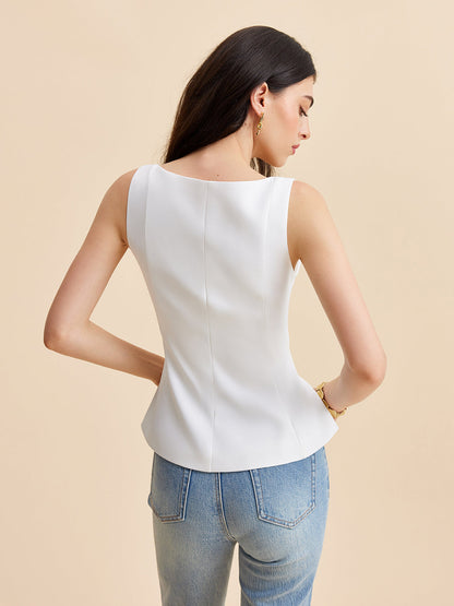 Kare Yaka Peplum Atlet