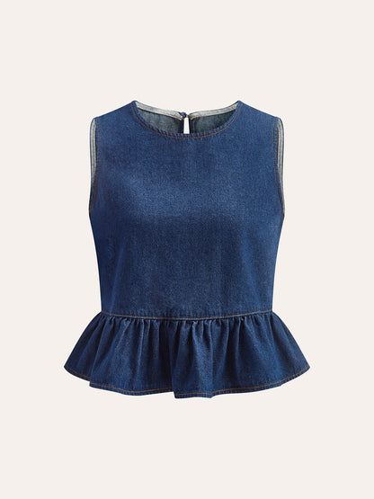 Pamuklu Kot Peplum Üst