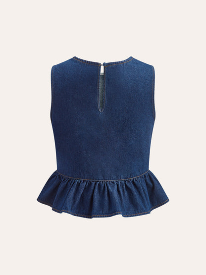 Pamuklu Kot Peplum Üst