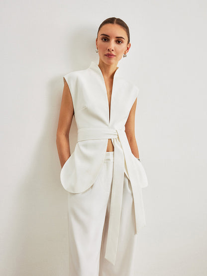 Kemerli Peplum Üst