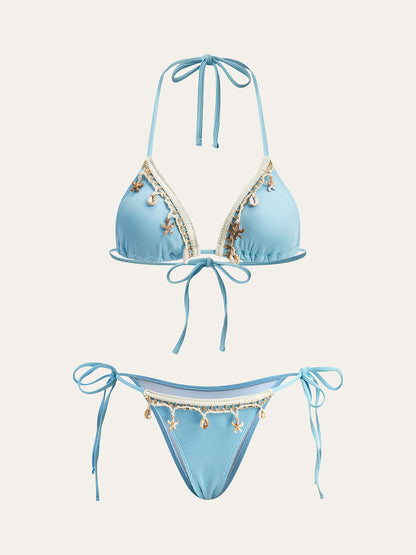 Kabuk Charm Trim Bağcıklı Bikini Takımı