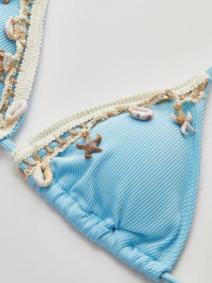 Kabuk Charm Trim Bağcıklı Bikini Takımı