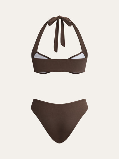 Halka Detaylı Halter Bikini Takımı