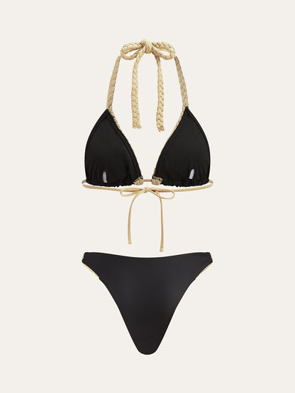 Örgülü Askılı Bikini Takımı