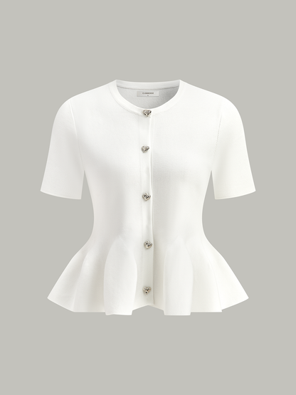 Kısa Kollu Peplum Hırka