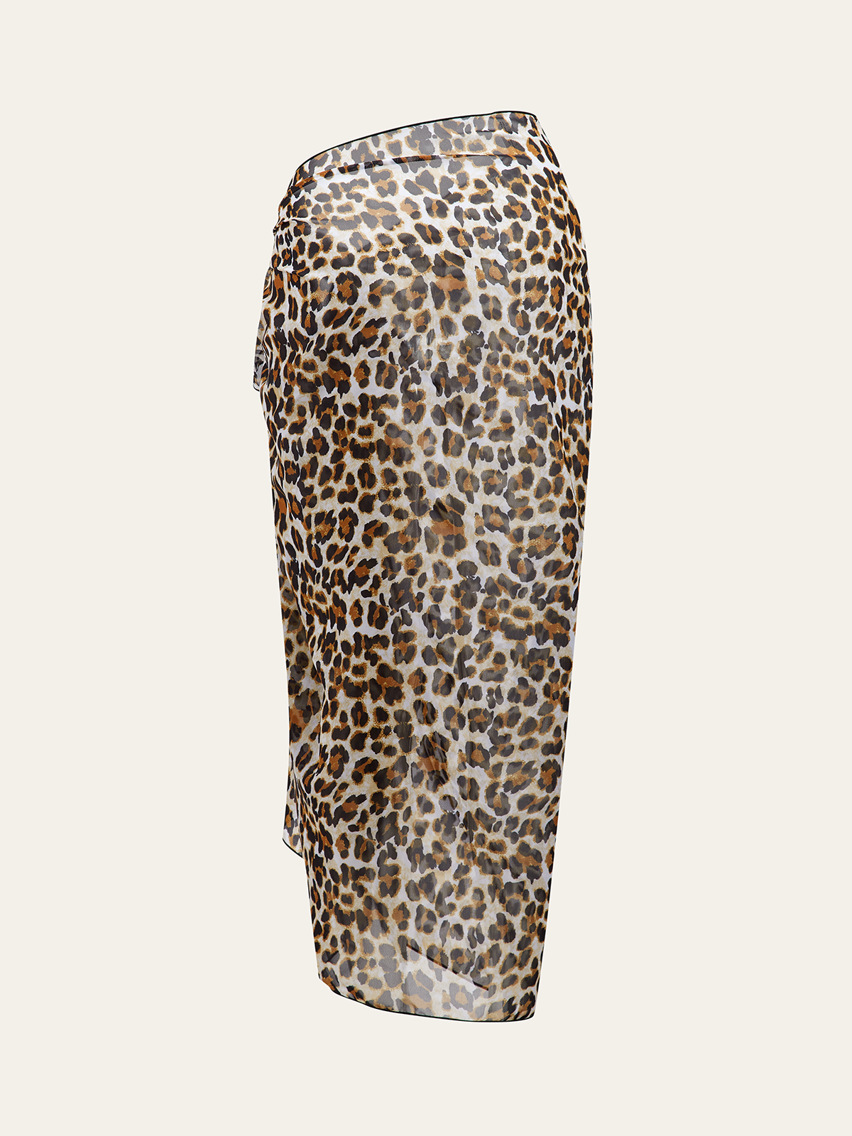 Leopar Desenli Şeffaf Sarong Örtüsü