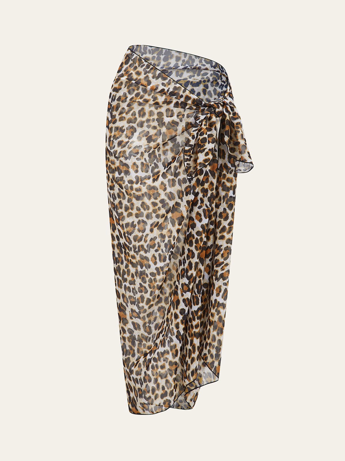Leopar Desenli Şeffaf Sarong Örtüsü