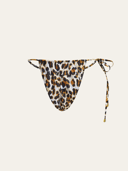 Leopar Desenli Bağcıklı Bikini Altı