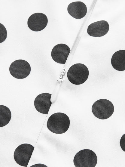 Polka Dot Kolsuz Midi Elbise