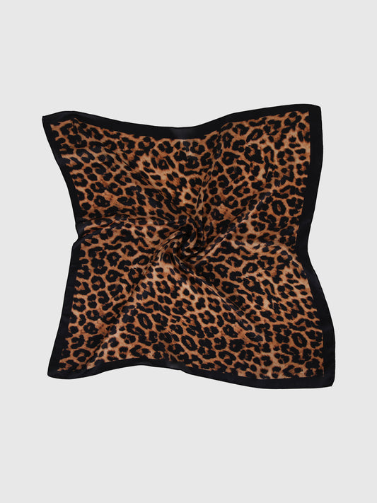 Leopar Desenli Kare Eşarp