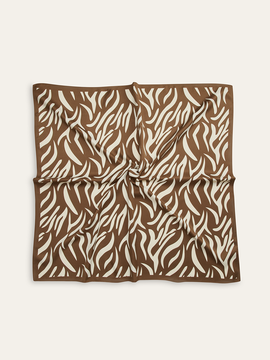 Zebra Desenli Kare Atkı