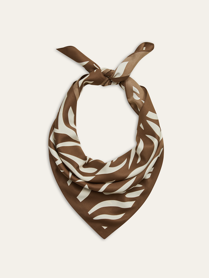 Zebra Desenli Kare Atkı