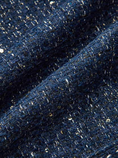 Kemerli Tweed Kısa Kollu Blazer