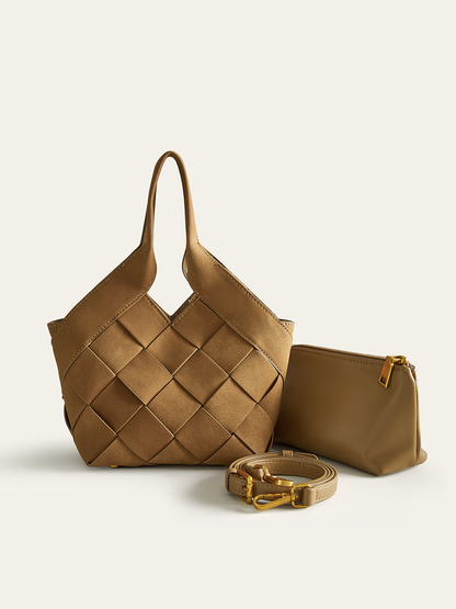 Dokuma PU Tote Çanta