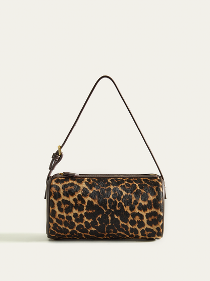 Leopar Desenli Fıçı Çanta