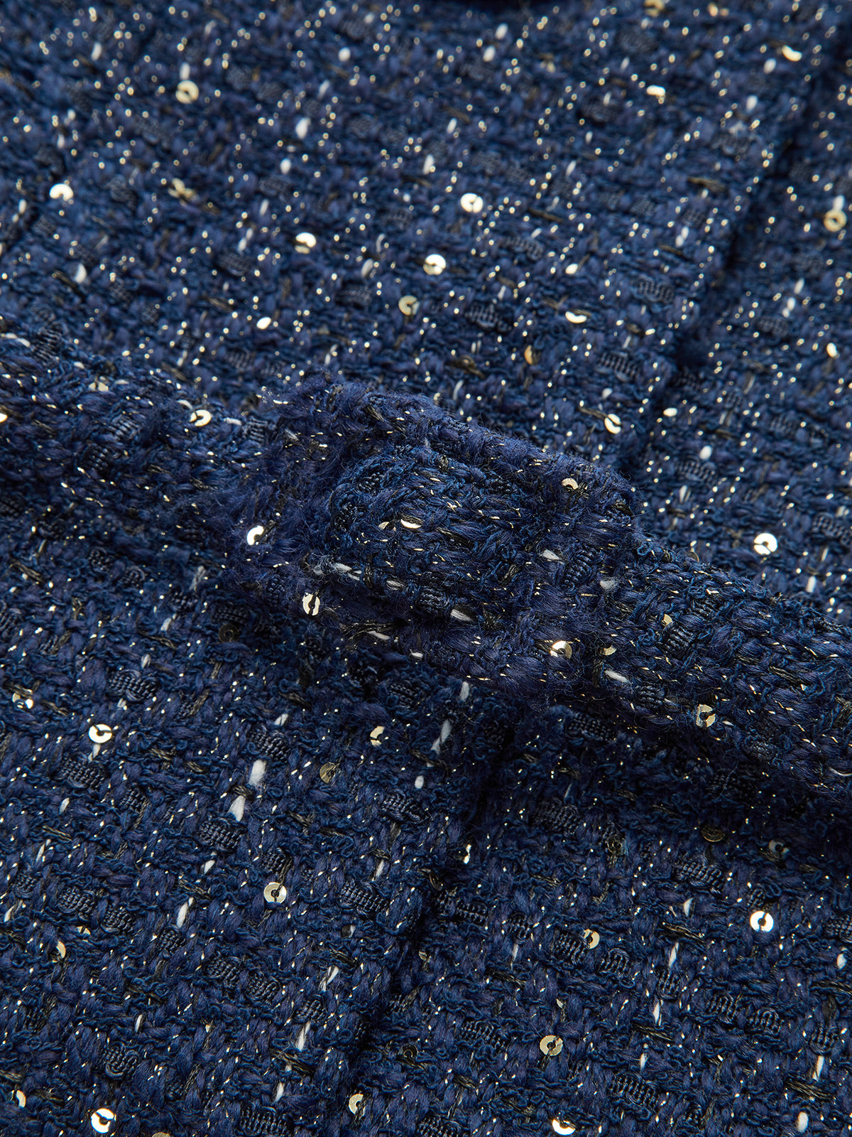 Metalik Düğmeli Tweed Ceket
