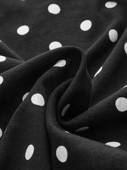 Polka Dot Pamuk Karışımlı Kolsuz Üst