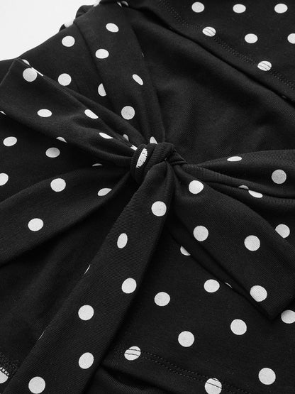 Polka Dot Pamuk Karışımlı Kolsuz Üst