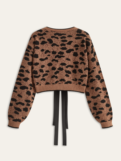 Leopar Desenli Papyon Hırka