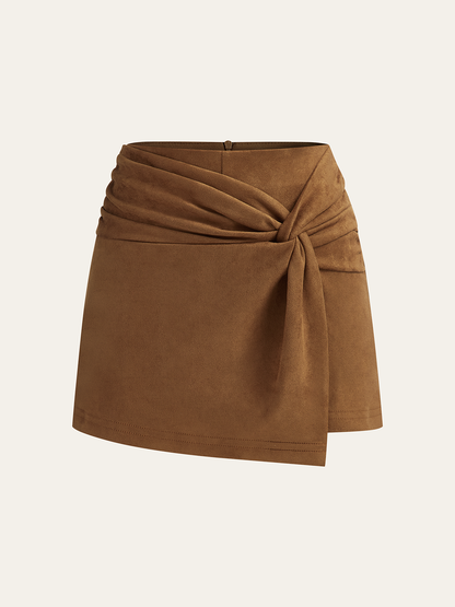 Süet Twist Mini Etek