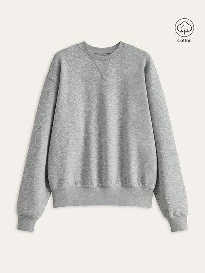 Pamuk Karışımlı Yuvarlak Yaka Sweatshirt