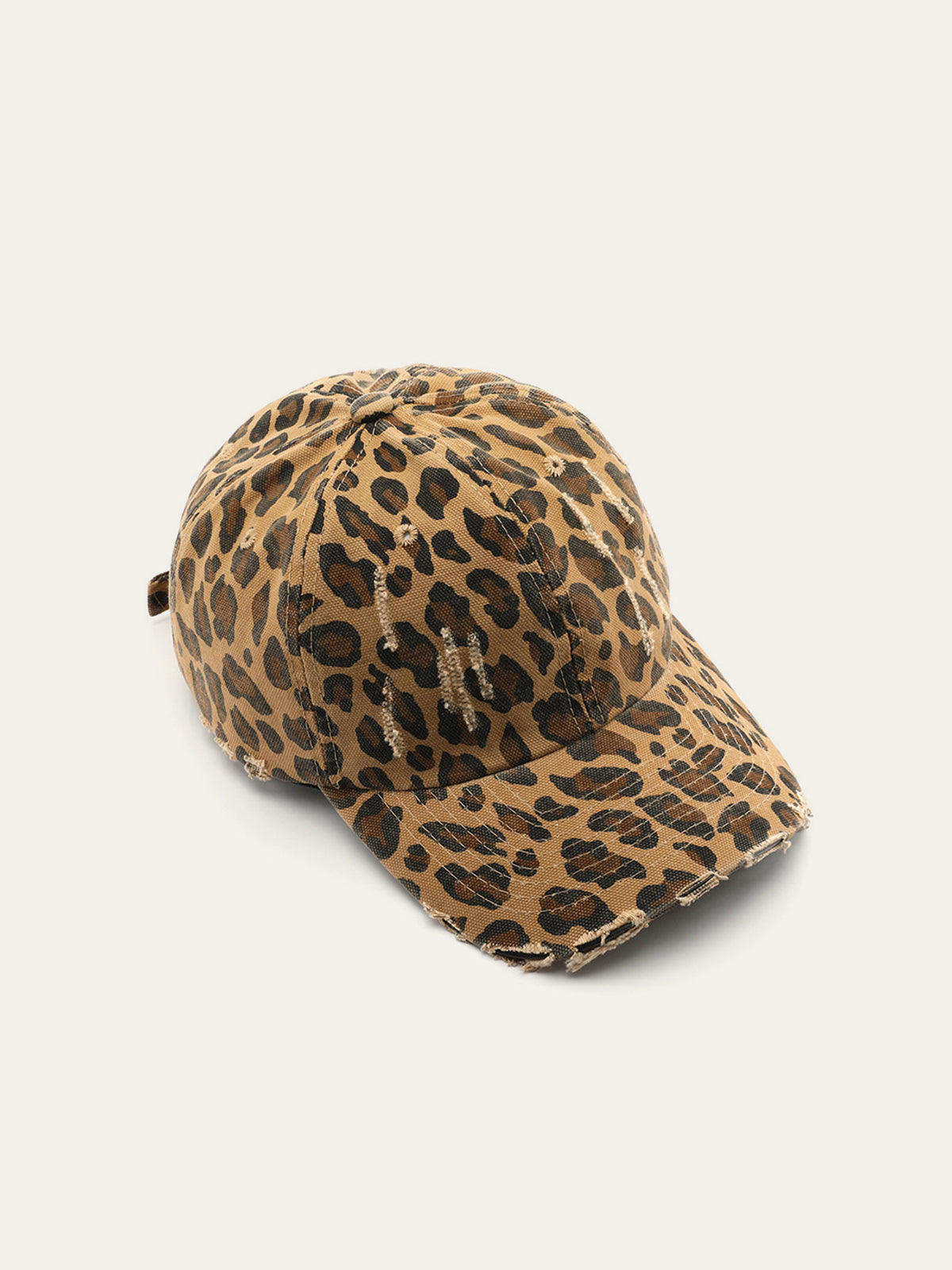 Yıpranmış Leopar Desenli Şapka